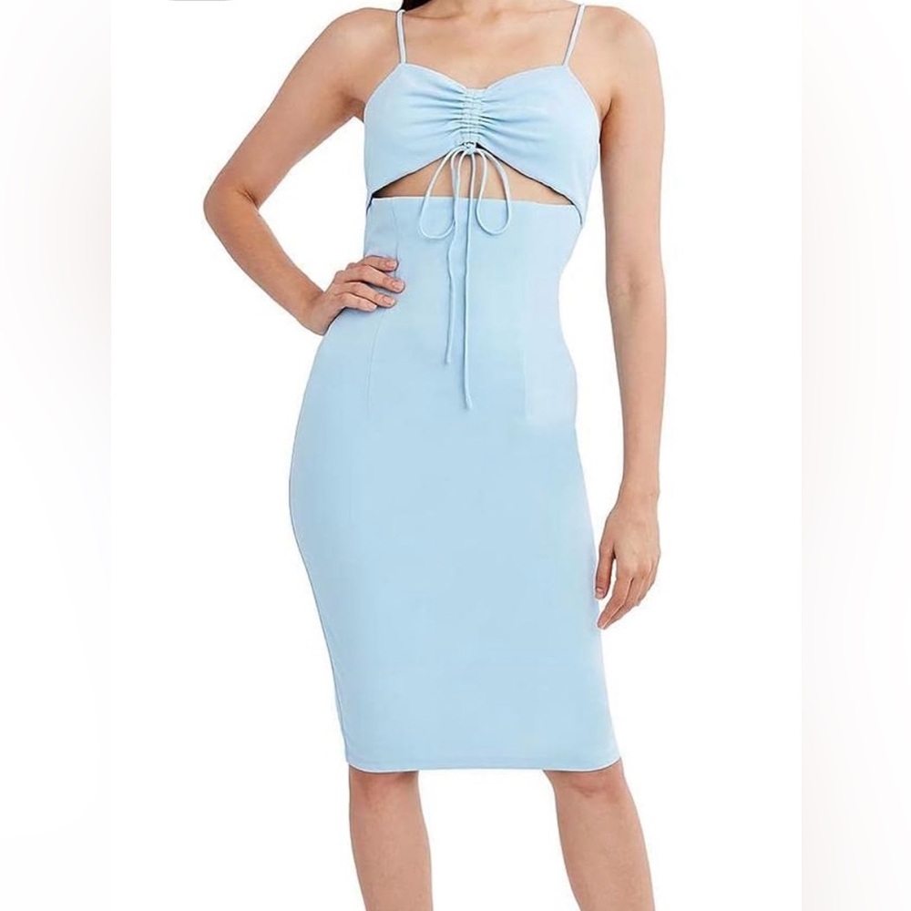 BCBGeneration Light Blue Cutout Midi Dress
